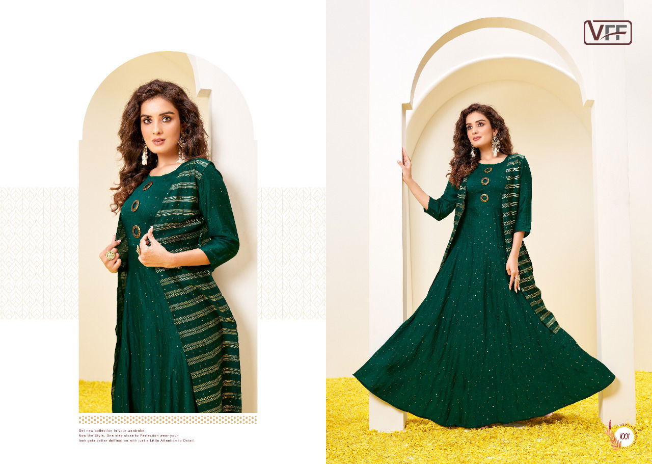 Vff Zahira New Stylish Party Wear Cotton Anarkali Kurti Collection